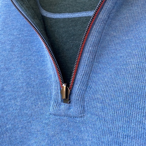 Tommy Bahama Men’s Blue Quarter Zip Pullover - Picture 4 of 9